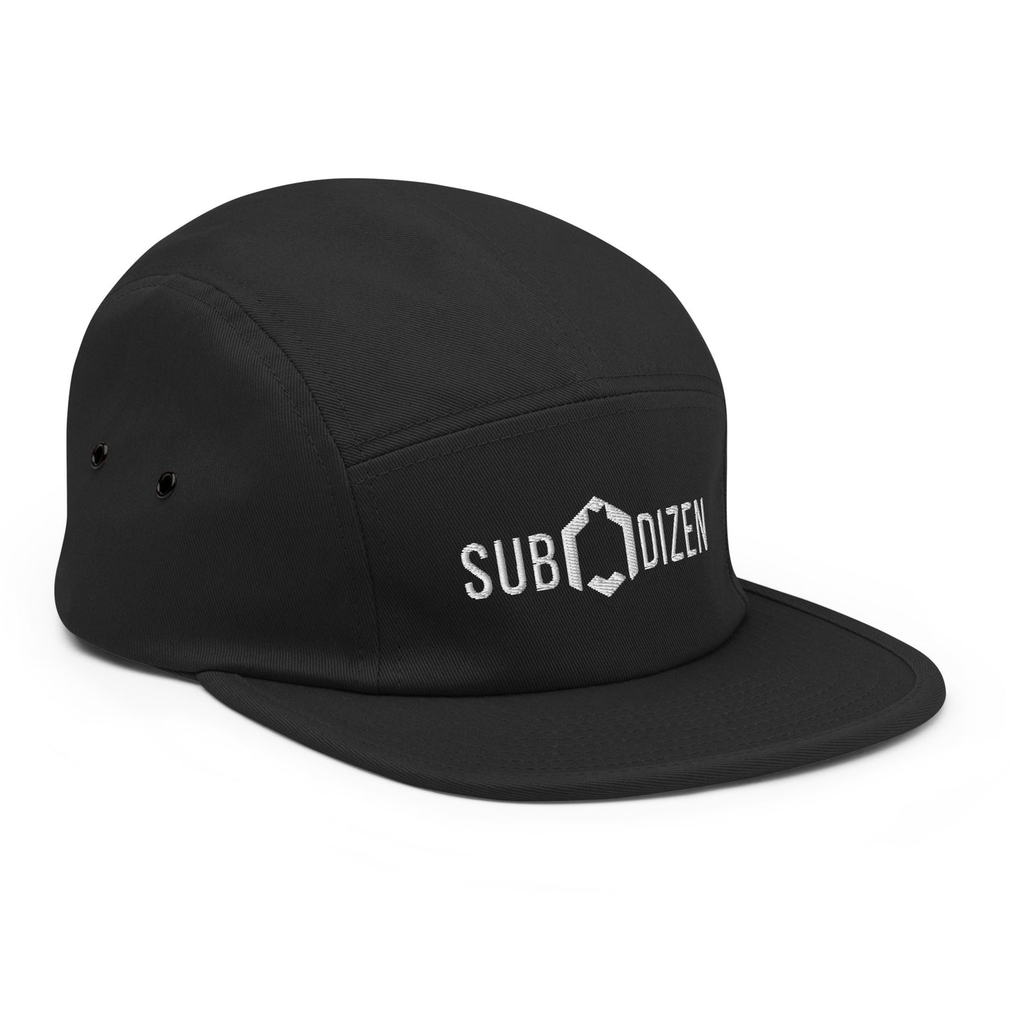 SubDiz - Black 5-Panel Camp Cap