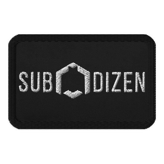 SubDizen Logo Embroidered On Black Rectangular Patch