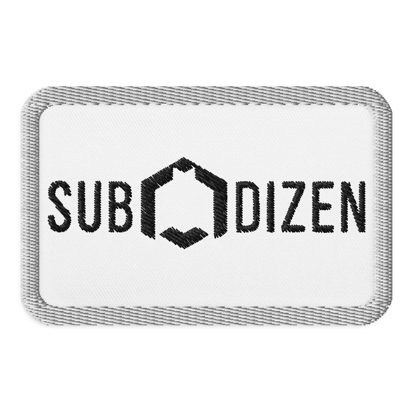 SubDizen Logo Embroidered On White Rectangular Patch