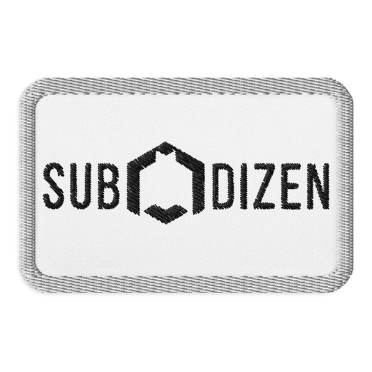 SubDizen Logo Embroidered On White Rectangular Patch